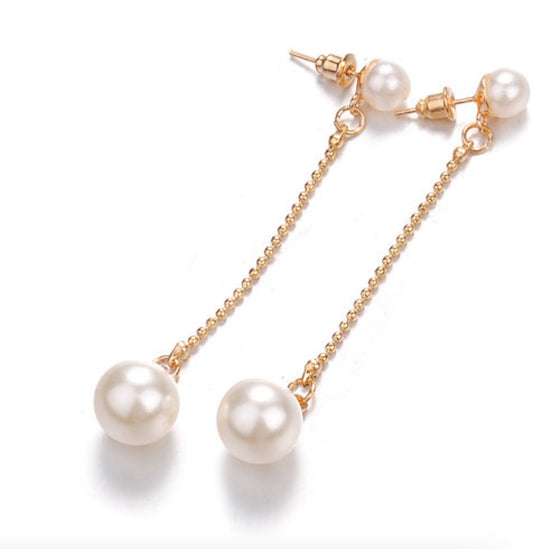 Pearl Dangling Drop Earrings