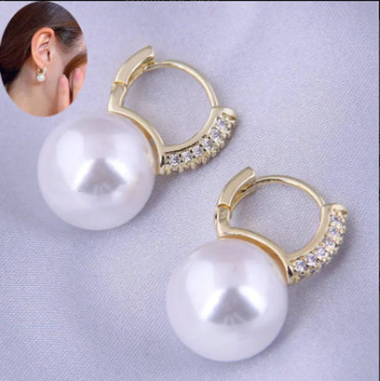 Pearl Gold Plated Minimalist Earrings