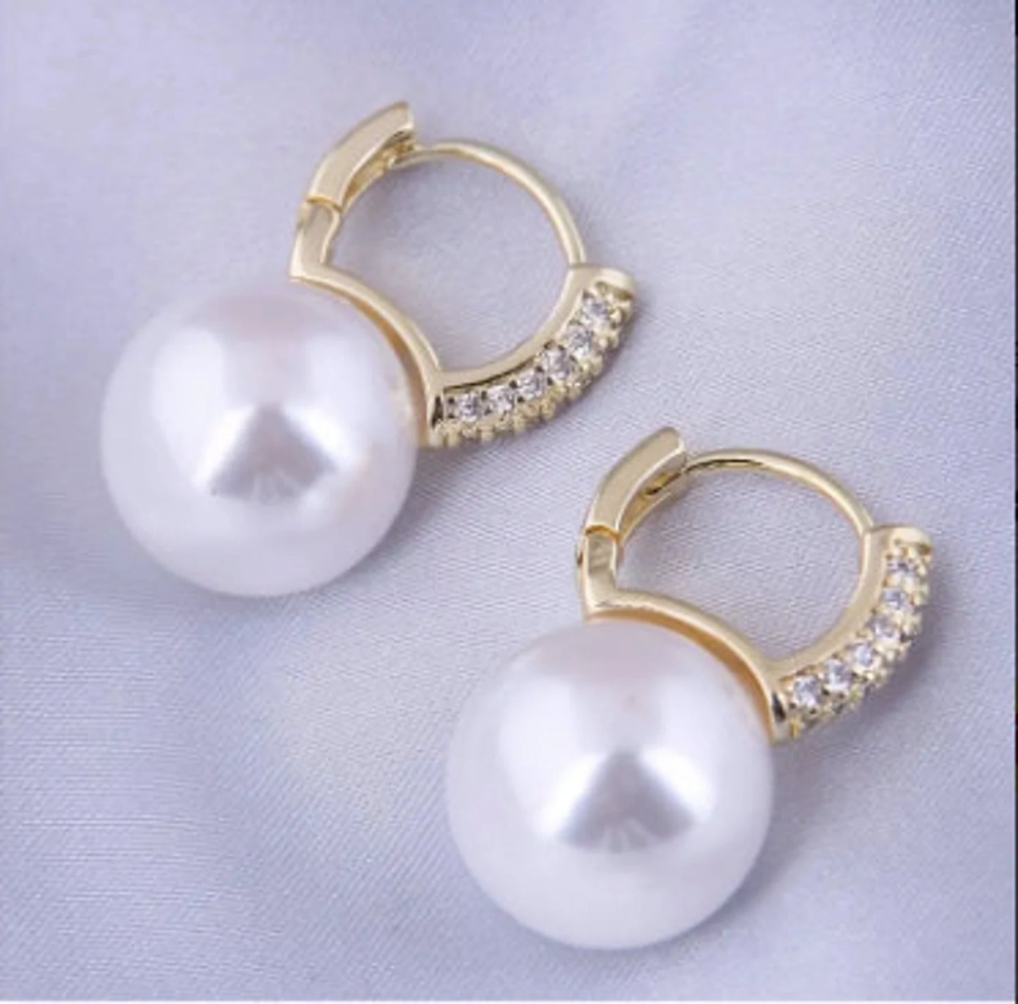 Pearl Gold Plated Minimalist Earrings