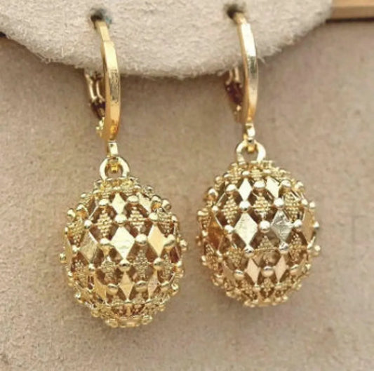 Intricate Gold Lantern Earrings