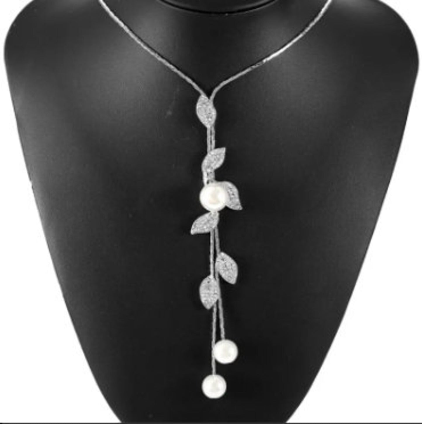 Elegant Pearl Charm Silver Necklace