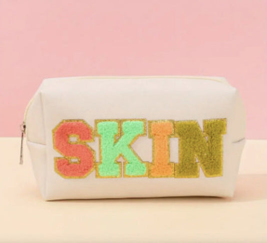 White Trendy SKIN Makeup Bag