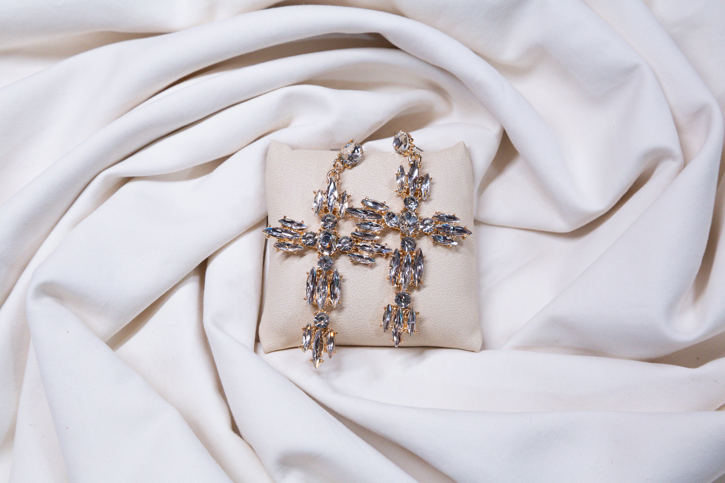 Rhinestone Cross Earrings
